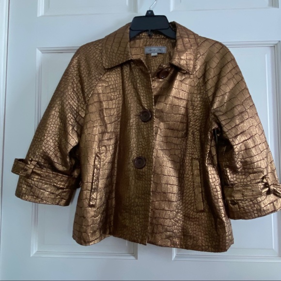 Birch Hill Bronze Snakeskin Print Jacket - Picture 1 of 8